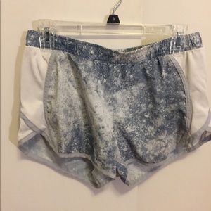 Blue and White Running Shorts